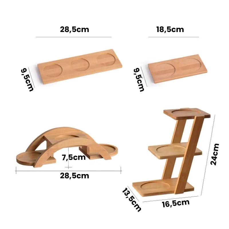 Conjuntos de Porta Temperos de Cerâmica e Base de Bambu - Organize sua Cozinha com Estilo - Morada Serena