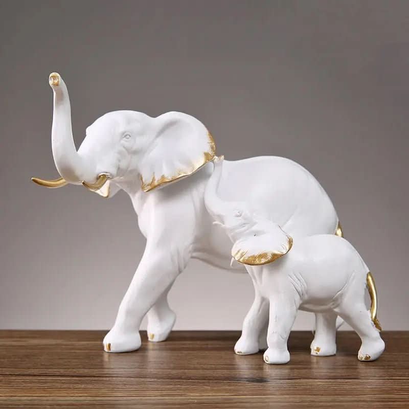 Estatueta Decorativa Elefantes Amorosos 2 Peças - Morada Serena