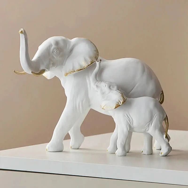 Estatueta Decorativa Elefantes Amorosos 2 Peças - Morada Serena