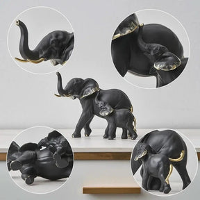 Estatueta Decorativa Elefantes Amorosos 2 Peças - Morada Serena