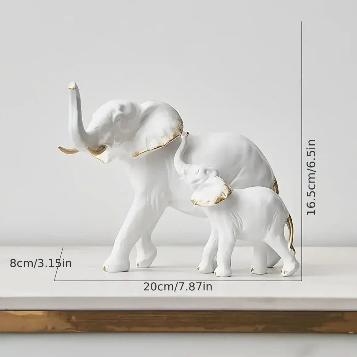 Estatueta Decorativa Elefantes Amorosos 2 Peças - Morada Serena