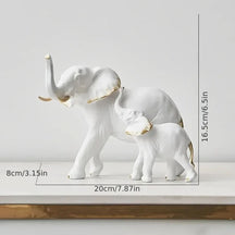 Estatueta Decorativa Elefantes Amorosos 2 Peças - Morada Serena