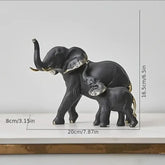 Estatueta Decorativa Elefantes Amorosos 2 Peças - Morada Serena