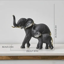 Estatueta Decorativa Elefantes Amorosos 2 Peças - Morada Serena