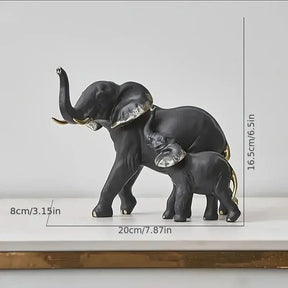 Estatueta Decorativa Elefantes Amorosos 2 Peças - Morada Serena