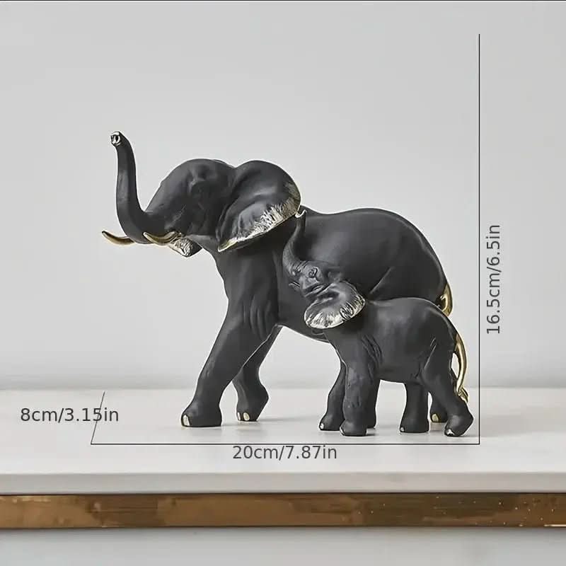 Estatueta Decorativa Elefantes Amorosos 2 Peças - Morada Serena