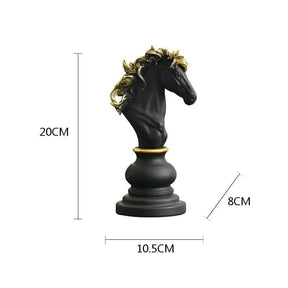 Estatueta Decorativa Para Mesa Peças de Xadrez em Resina | Toque Sofisticado e Elegante para Sua Casa - Morada Serena