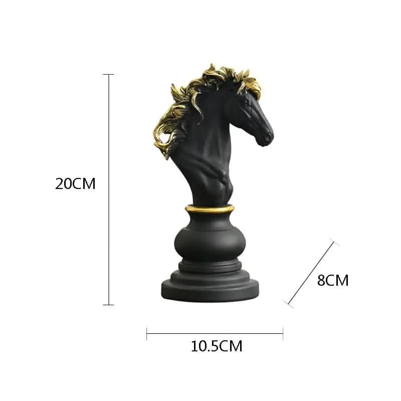 Estatueta Decorativa Para Mesa Peças de Xadrez em Resina | Toque Sofisticado e Elegante para Sua Casa - Morada Serena