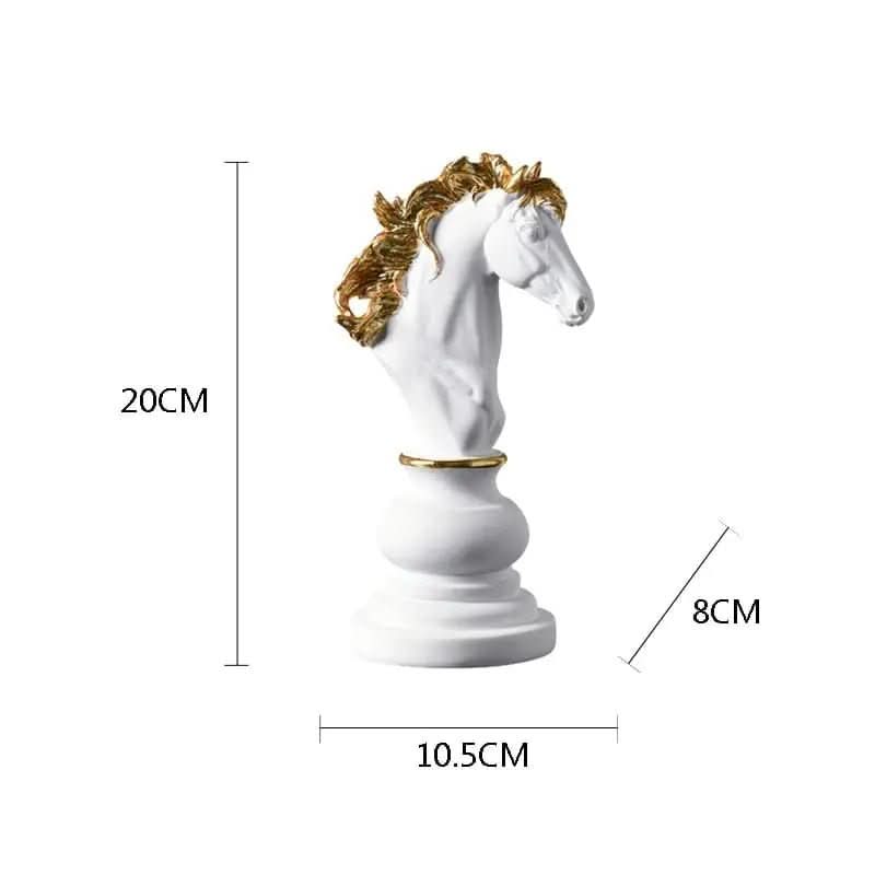 Estatueta Decorativa Para Mesa Peças de Xadrez em Resina | Toque Sofisticado e Elegante para Sua Casa - Morada Serena