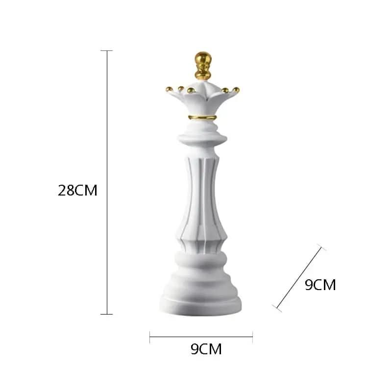 Estatueta Decorativa Para Mesa Peças de Xadrez em Resina | Toque Sofisticado e Elegante para Sua Casa - Morada Serena