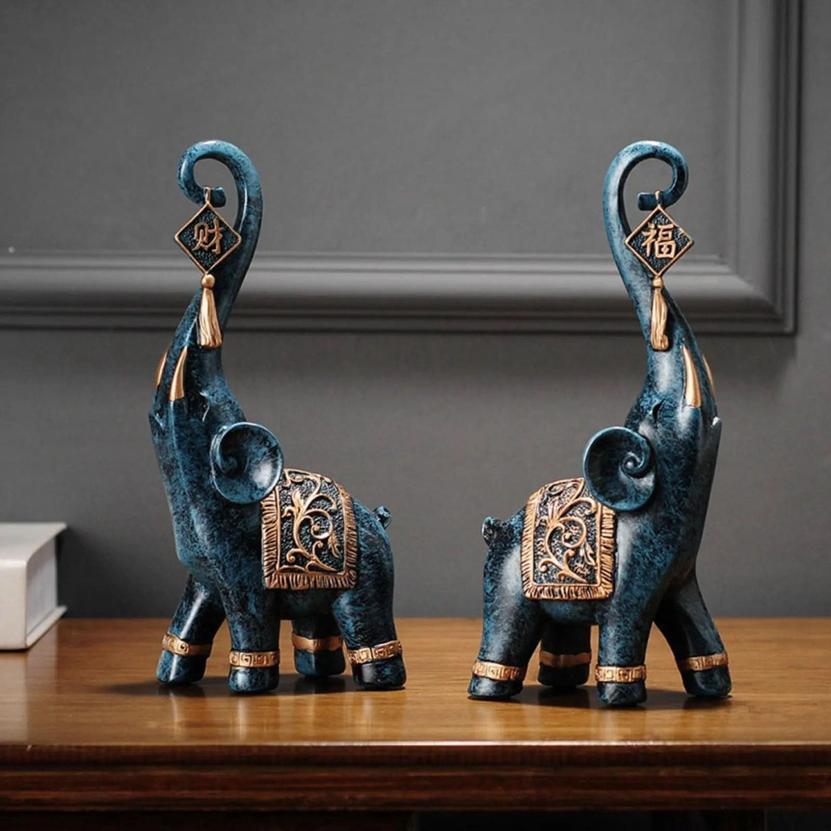 Estatuetas Elefantes Prosperidade 2 Peças - Morada Serena