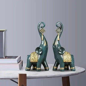 Estatuetas Elefantes Prosperidade 2 Peças - Morada Serena
