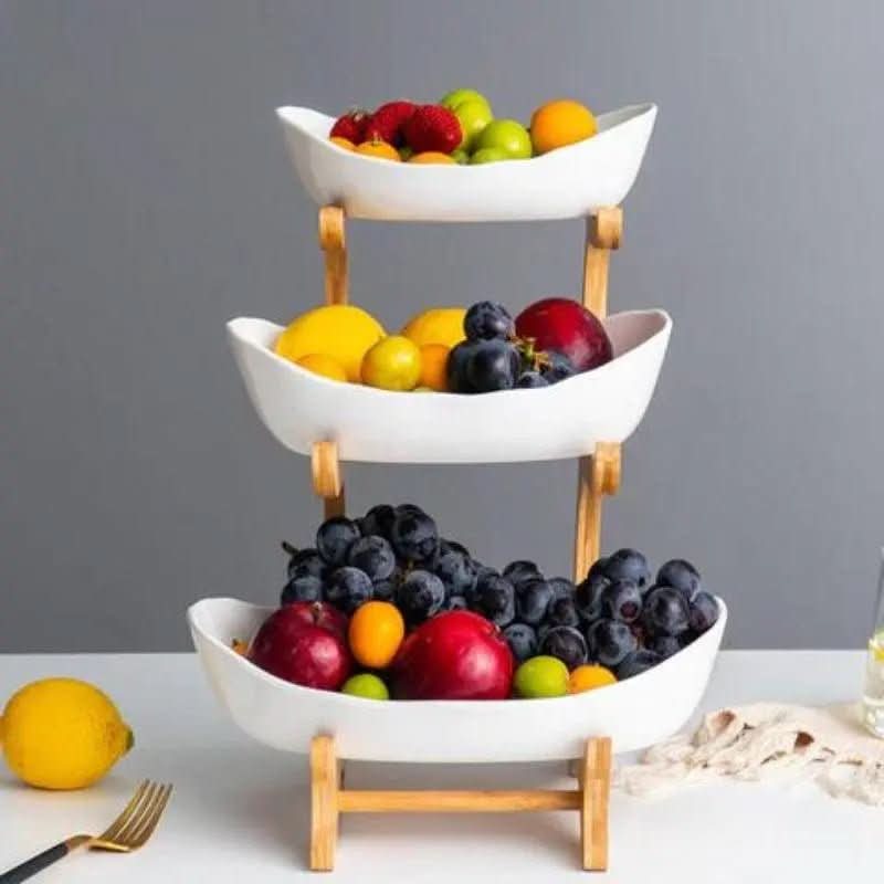 Fruteira de Mesa 2 a 3 Andares | Organize Frutas com Estilo e Funcionalidade - Morada Serena