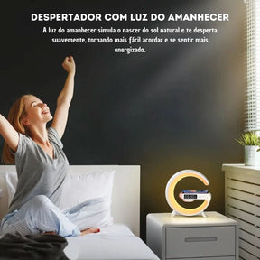 Luminária De Mesa Inteligente Smart G - Speaker Multifuncional - Morada Serena