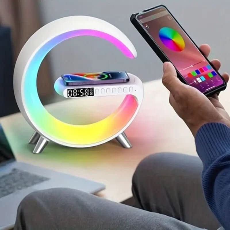 Luminária De Mesa Inteligente Smart G - Speaker Multifuncional - Morada Serena