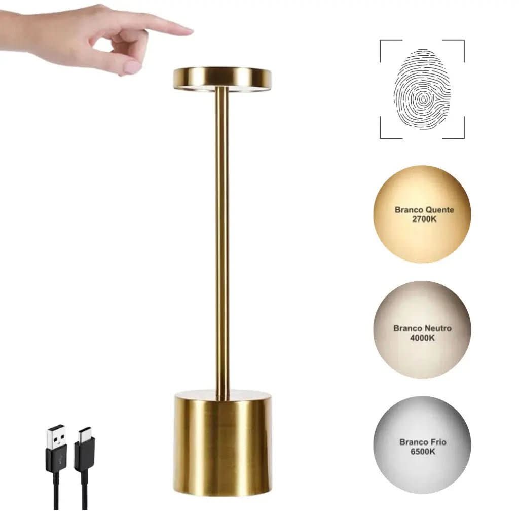 Luminária de Mesa sem Fio – Iluminação Portátil e Moderna | Morada Serena - Morada Serena