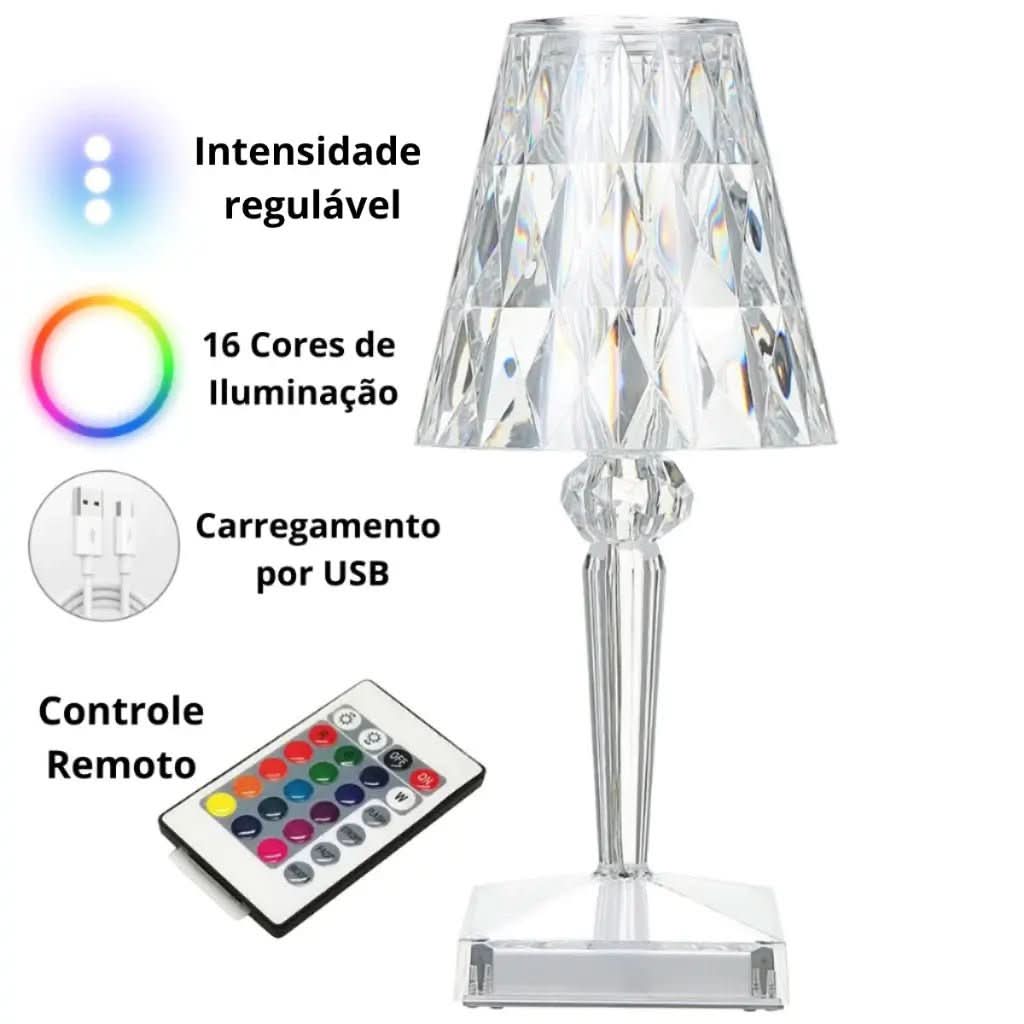 Luminária de Mesa Sem Fio 3 em 1 - Morada Serena