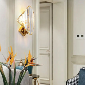 Luminária de Parede Moderna Com Cristais em Forma de Diamante: Elegância e Sofisticação para Sua Casa - Morada Serena