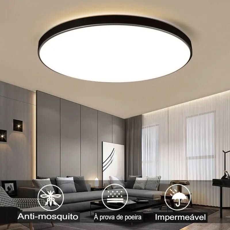 Luminária de Teto Plafon Led Sobrepor Decorativa Moderna Redonda - Morada Serena