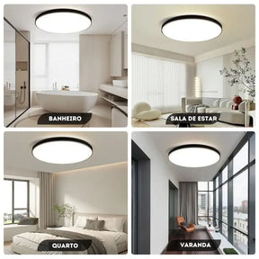 Luminária de Teto Plafon Led Sobrepor Decorativa Moderna Redonda - Morada Serena
