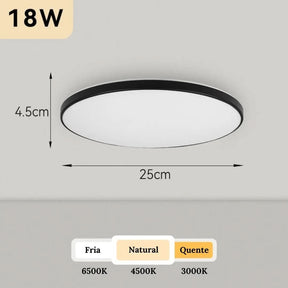 Luminária de Teto Plafon Led Sobrepor Decorativa Moderna Redonda - Morada Serena