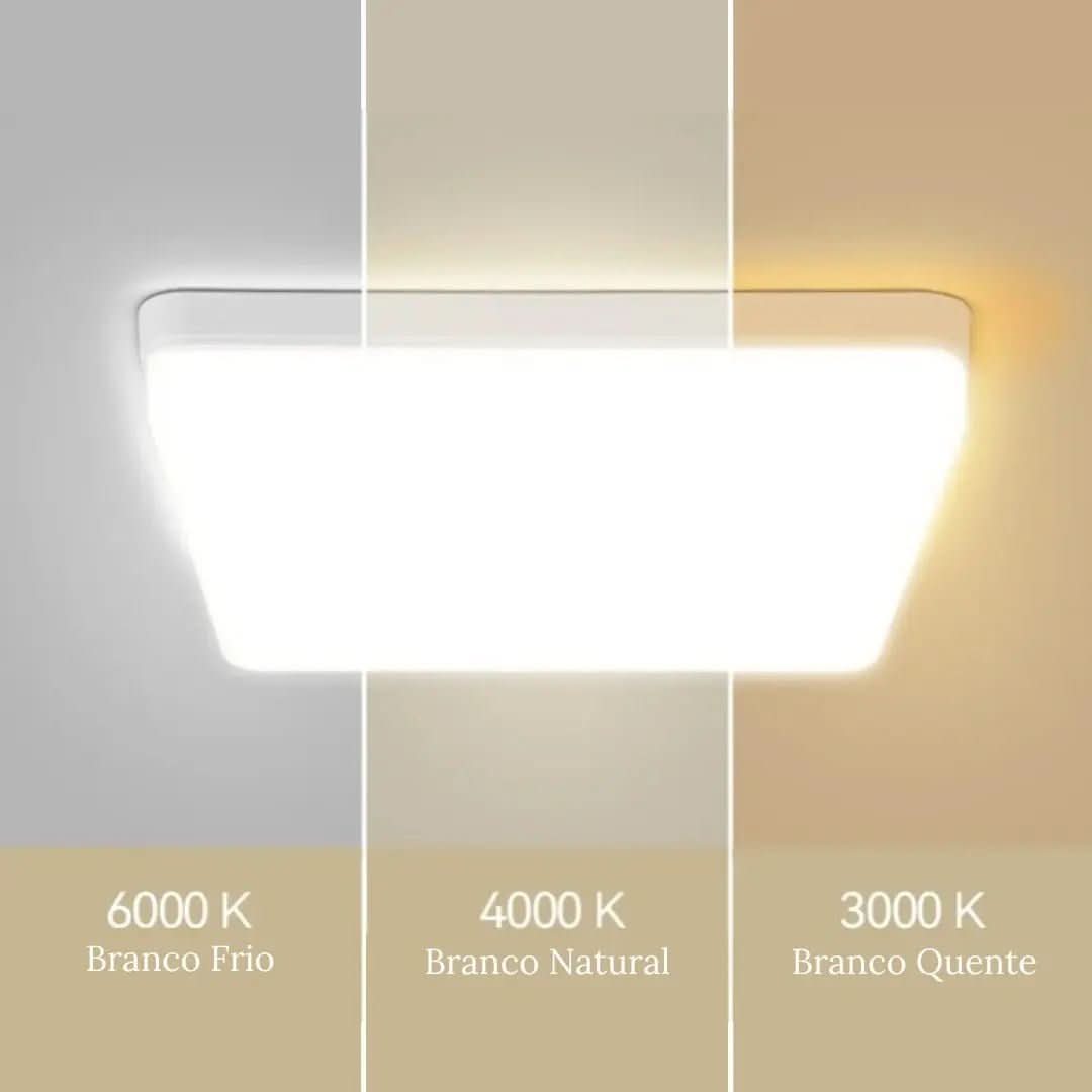 Luminária De Teto Plafon Quadrado LED Bivolt - Morada Serena