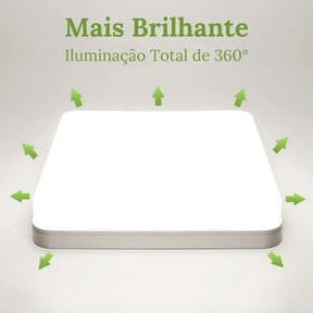 Luminária De Teto Plafon Quadrado LED Bivolt - Morada Serena