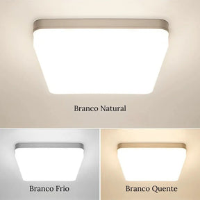 Luminária De Teto Plafon Quadrado LED Bivolt - Morada Serena