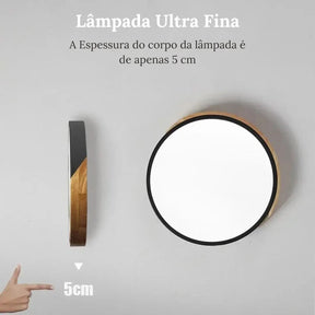 Luminária de Teto Plafon Redondo LED Estilo Nórdico - Morada Serena