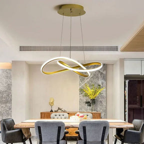 Lustre Circular Pendente Moderno Duplo em LED – Iluminação Sofisticada e Elegante - Morada Serena