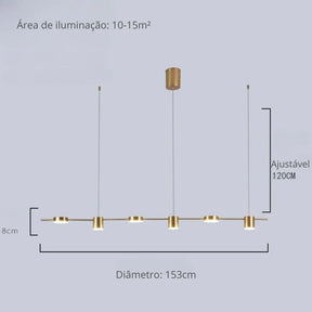 Lustre Moderno Montreal para Sala de Jantar - Elegância e Estilo para Seu Ambiente - Morada Serena
