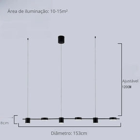 Lustre Moderno Montreal para Sala de Jantar - Elegância e Estilo para Seu Ambiente - Morada Serena
