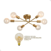 Lustre Para Sala Moderno Dourado 6 Lâmpadas | Morada Serena - Morada Serena