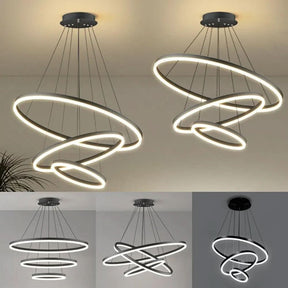 Lustre Pendente Circular Triplo em LED – Iluminação Moderna e Sofisticada - Morada Serena