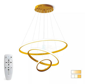 Lustre Pendente Circular Triplo em LED – Iluminação Moderna e Sofisticada - Morada Serena
