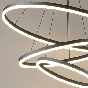 Lustre Pendente Circular Triplo em LED – Iluminação Moderna e Sofisticada - Morada Serena