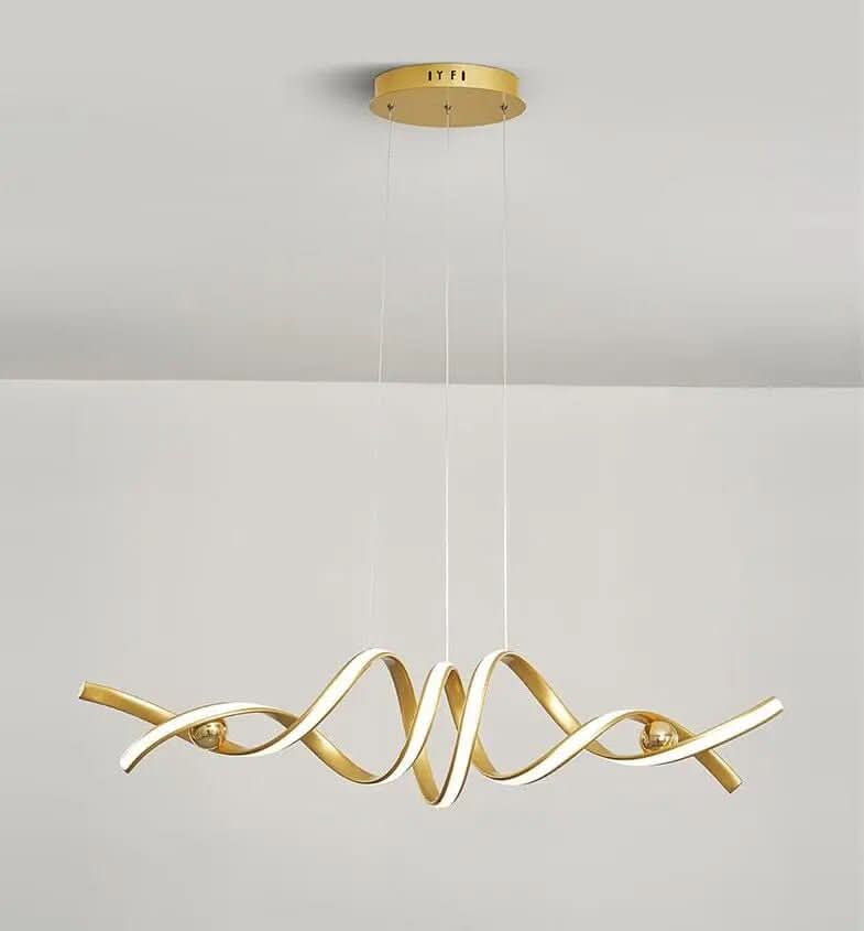 Lustre Pendente de Linear Ondas Minimalista | Design Contemporâneo e Elegante - Morada Serena
