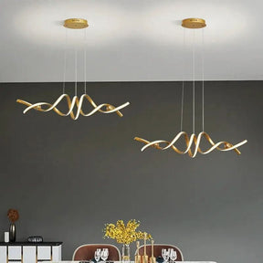 Lustre Pendente de Linear Ondas Minimalista | Design Contemporâneo e Elegante - Morada Serena
