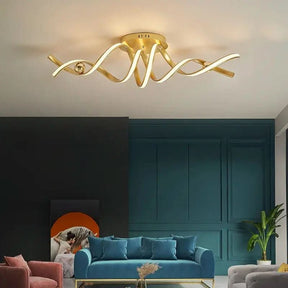 Lustre Pendente de Linear Ondas Minimalista | Design Contemporâneo e Elegante - Morada Serena