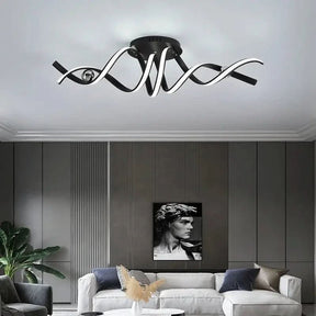 Lustre Pendente de Linear Ondas Minimalista | Design Contemporâneo e Elegante - Morada Serena