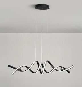 Lustre Pendente de Linear Ondas Minimalista | Design Contemporâneo e Elegante - Morada Serena