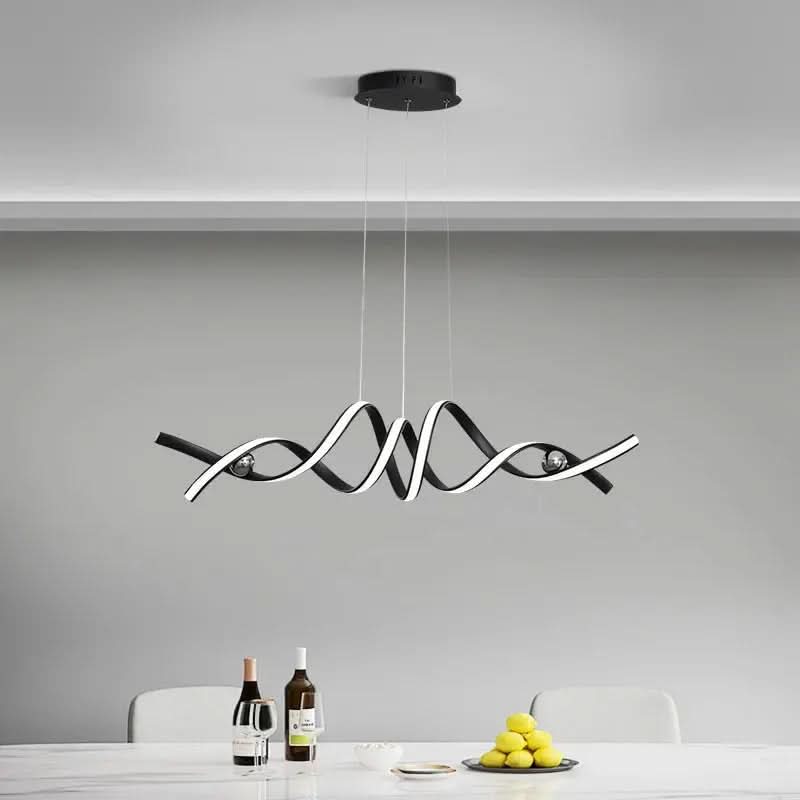 Lustre Pendente de Linear Ondas Minimalista | Design Contemporâneo e Elegante - Morada Serena