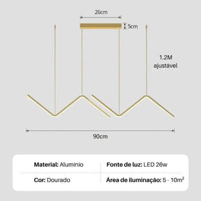 Lustre Pendente Moderno - Minimalista Premium - Morada Serena