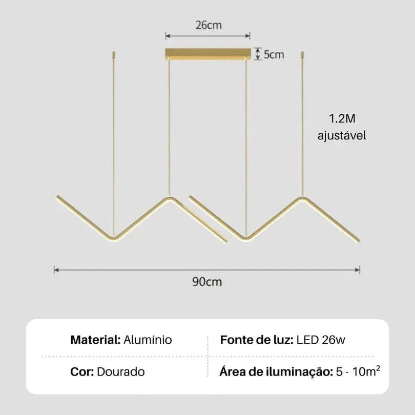 Lustre Pendente Moderno - Minimalista Premium - Morada Serena
