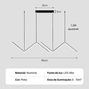 Lustre Pendente Moderno - Minimalista Premium - Morada Serena