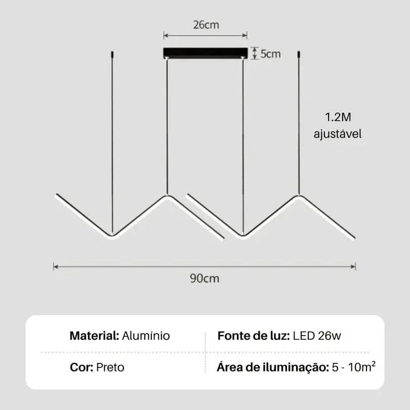 Lustre Pendente Moderno - Minimalista Premium - Morada Serena