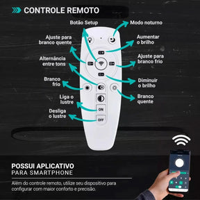 Lustre Pendente Vallbona Controle Remoto | Iluminação Moderna e Funcional - Morada Serena