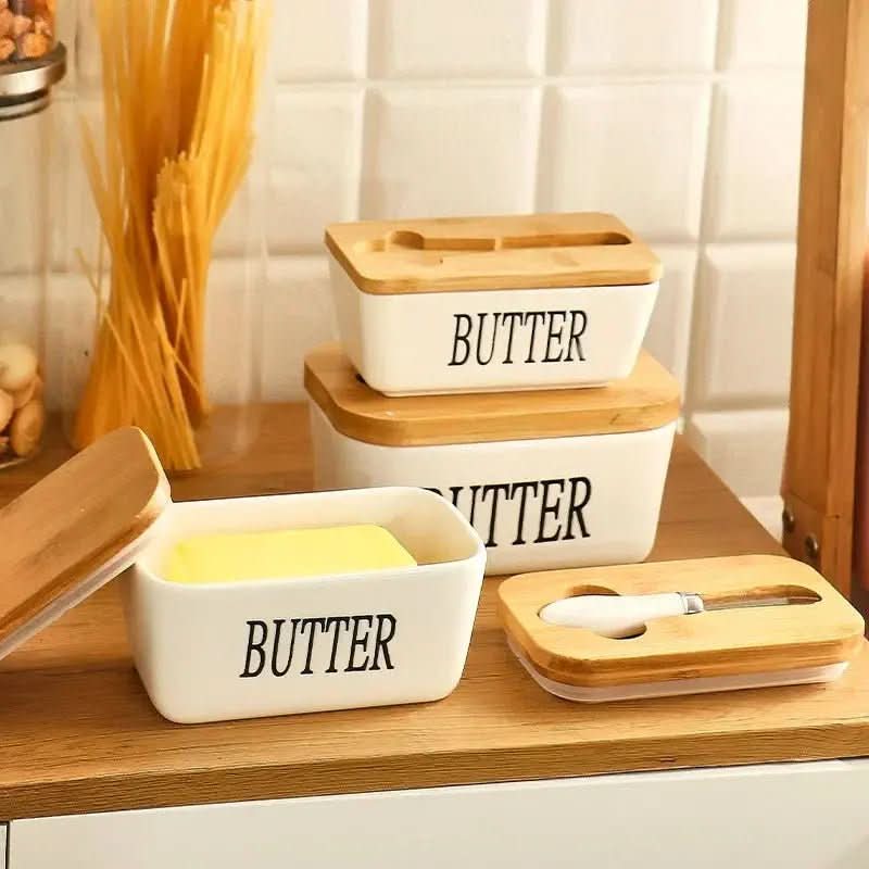 Mantegueira Cerâmica e Tampa de Bambu – Praticidade e Elegância na Sua Cozinha - Morada Serena