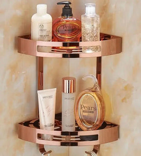 Prateleira de Canto para Banheiro Dourada – Organização e Elegância - Morada Serena