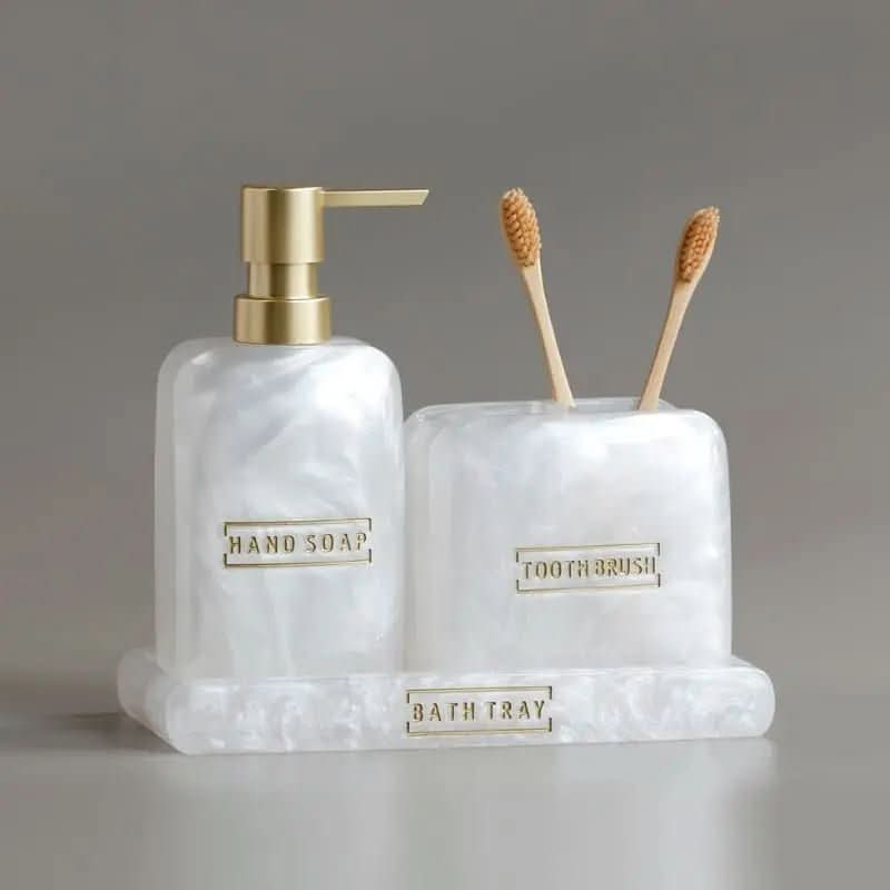 Saboneteira Kit Banheiro Lavabo Conjunto de Banheiro 3 Peças - Organize Seu Banheiro com Estilo - Morada Serena